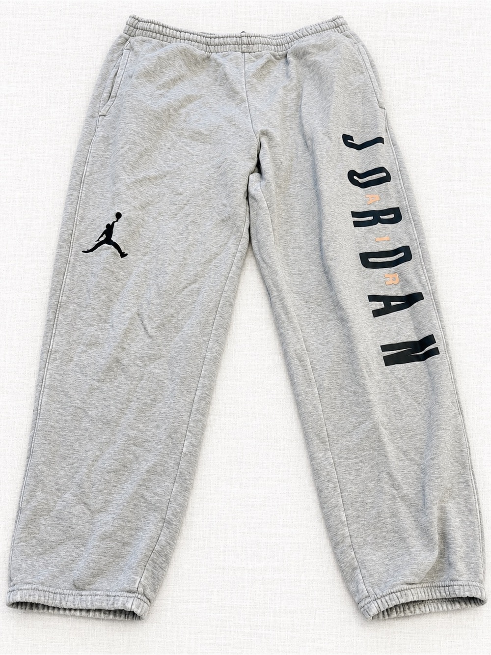Air Jordan Men’s Grey Logo Sweatpants Size XL Jumpman Spellout